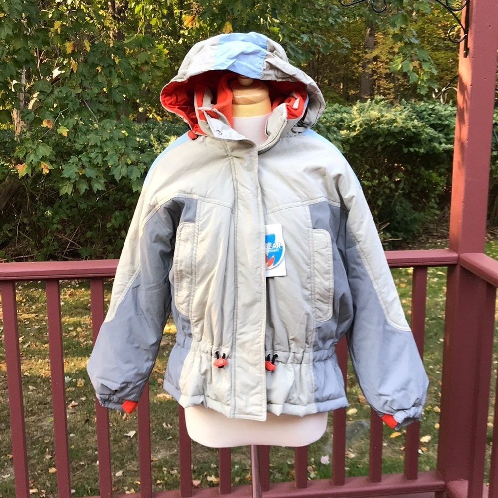 NWT! Pull & Bear XS grey/ orange winter jacket